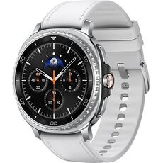 Galaxy Watch8 Classic | 46 мм | Black | Hybrid/White | S/M/L, Размер: 46 мм, Цвет: Black, Тип ремешка: Hybrid, Цвет ремешка: White, Размер ремешка: S/M/L, Подключение часов: Bluetooth / Wi-Fi